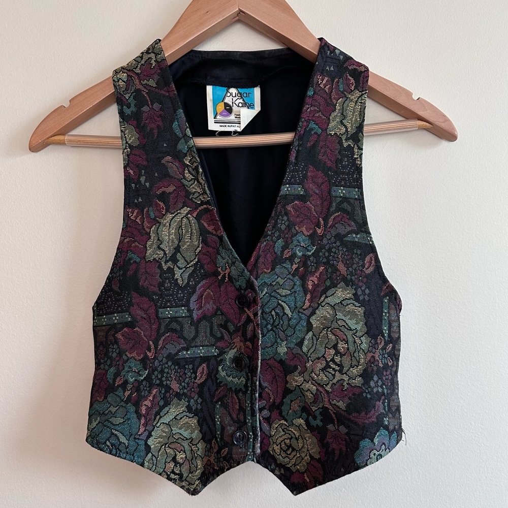 SUGAR KAINE Vintage Floral Vest